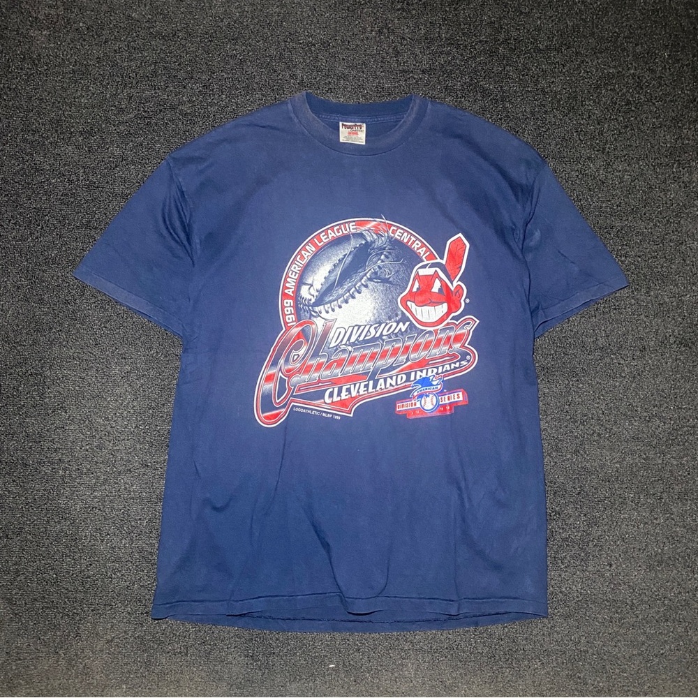 Vintage Cleveland Indians mlb division champions shirt size 2xl dated 1999